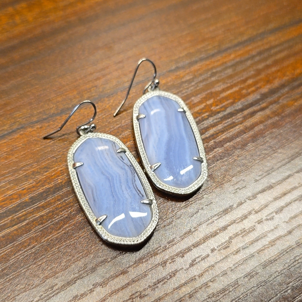 Kendra Scott Elle Drop Earrings in Blue Lace